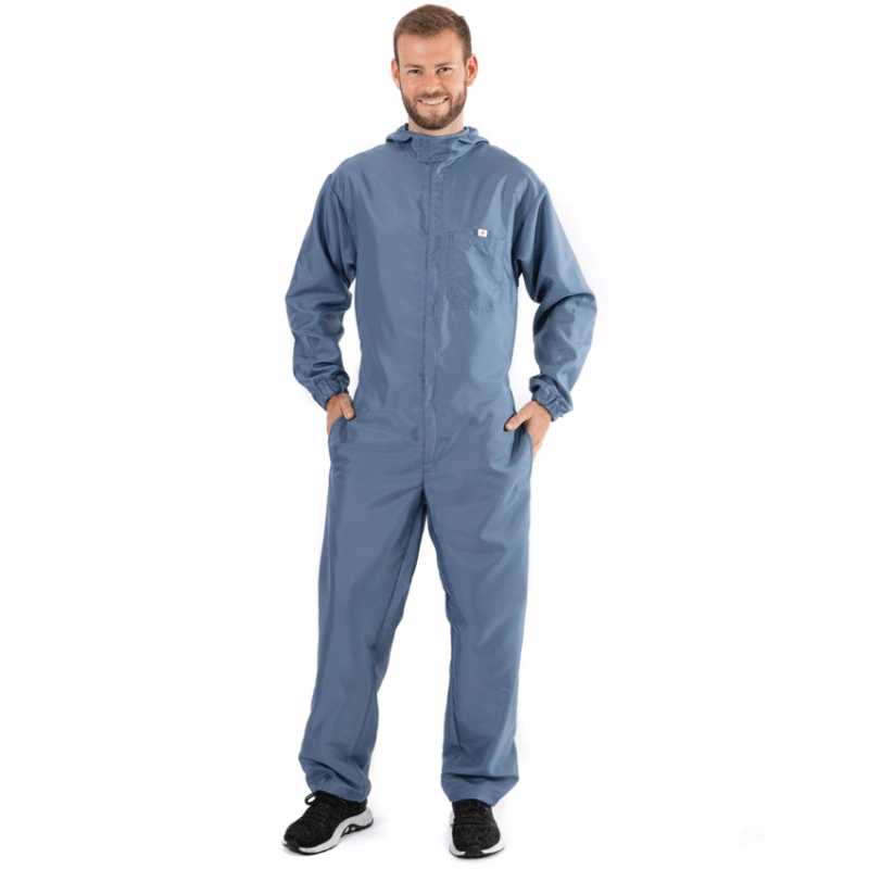 Lackieroverall 1400 Polyester blau mit Kapuze